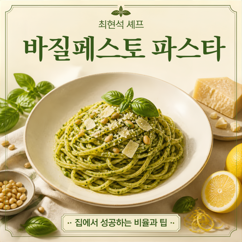 최현석 셰프 바질페스토 파스타 집에서 성공하는 비율과 팁