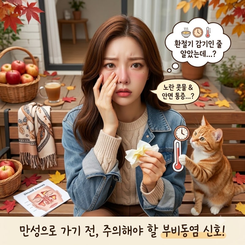 누런 콧물과 안면 압박통으로 만성 진행 살피는 부비동염 증상 놓치기 쉬운 신호
