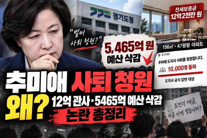 추미애 사퇴 청원 왜? 12억 관사·5465억 예산 삭감 논란 총정리