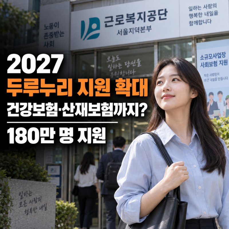 2027 두루누리 지원 확대, 건강보험·산재보험까지? 180만 명 지원