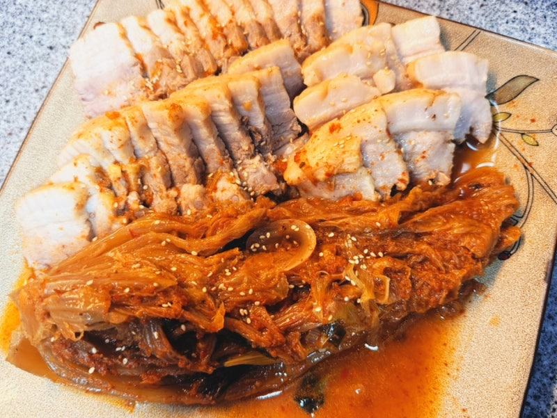 압력솥 묵은지 김치찜 만들기, 통삼겹 김치찜, 30분 김치찜