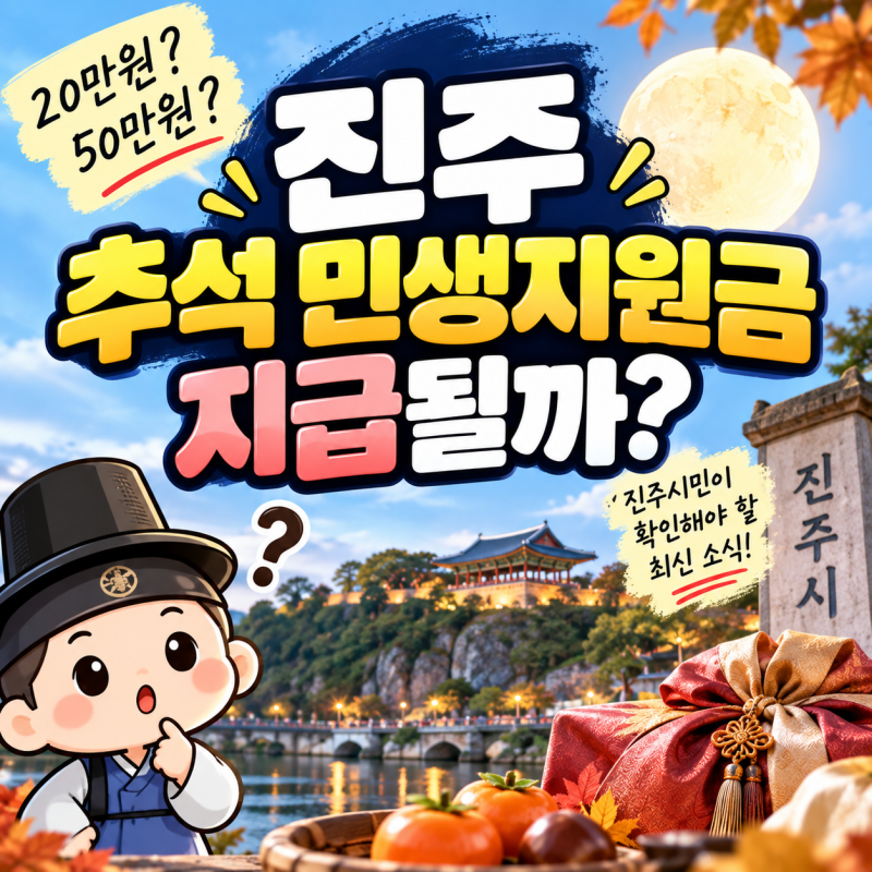 진주 추석 민생지원금 지급될까? 2026년 진주시 지원금 최신 소식 총정리