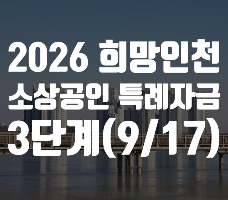 2026 희망인천 소상공인 특례보증 3단계, 최대 5천만원 지원