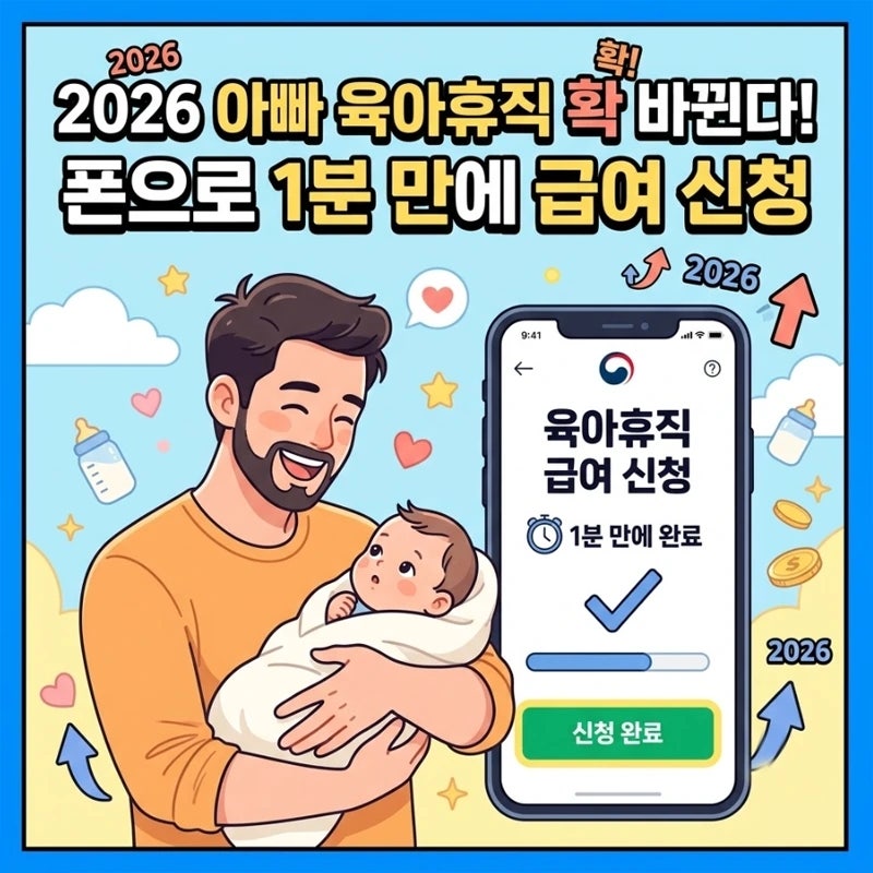 9월 18일 시행 육아휴직 변경점, 2026년 아빠 출산휴가 고용보험 앱 1분 신청법