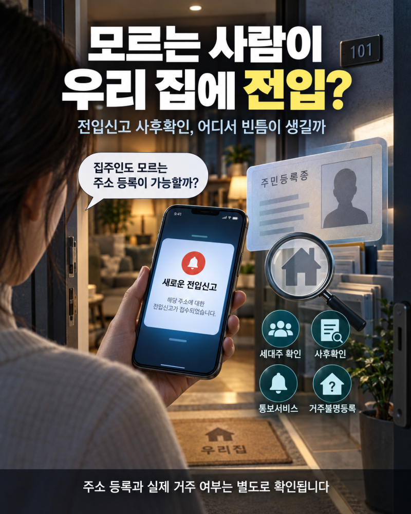 모르는 사람이 우리 집에 전입신고? 세대주 확인·사후확인 허점과 막는 방법