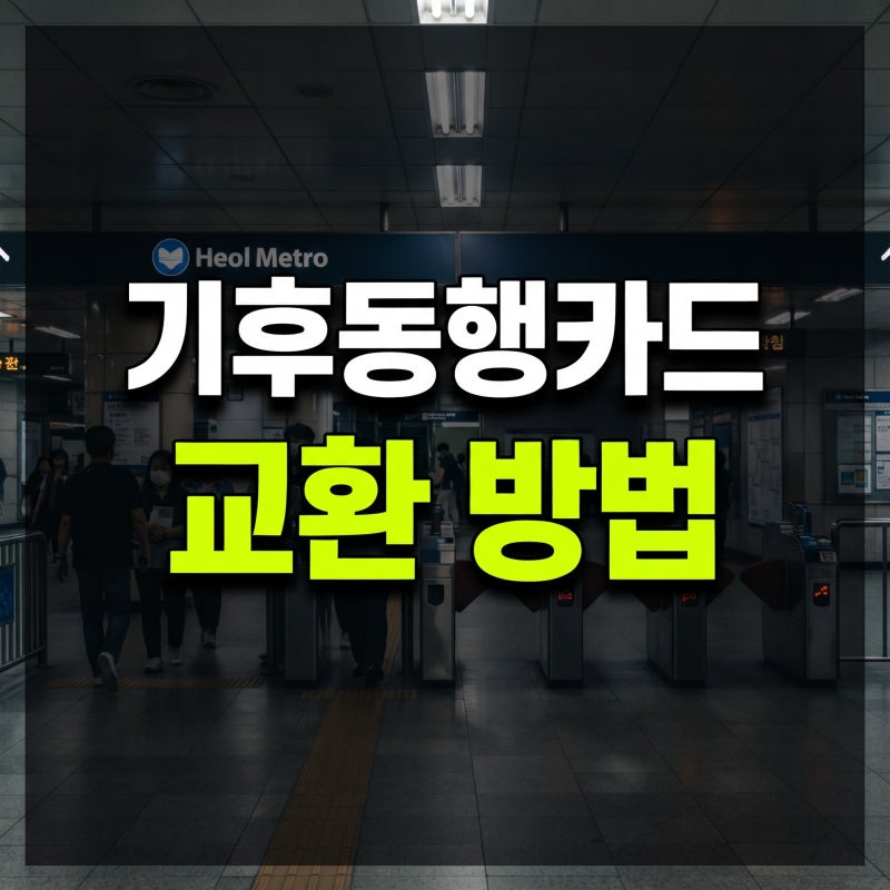 기후동행카드 교환 기간 만료 임박! 무상 교환 가능한 지하철역 12곳 완벽 가이드