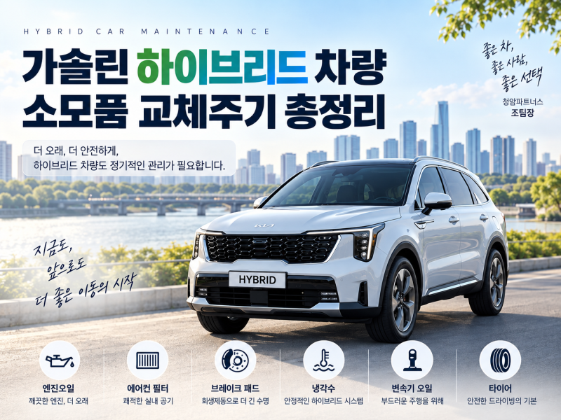 가솔린 하이브리드 차량 소모품 교체주기, 일반 가솔린차와 무엇이 다를까?