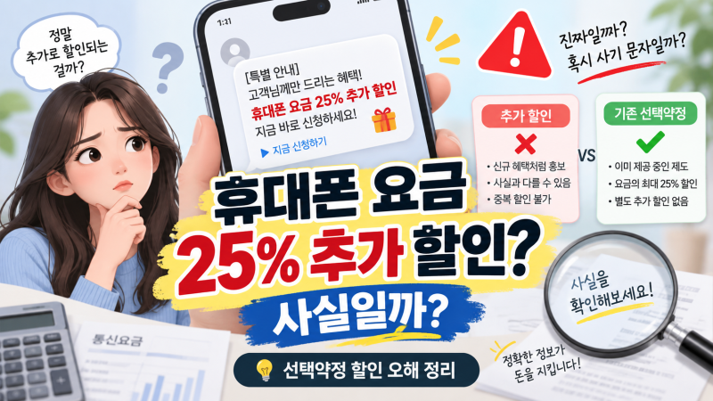 휴대폰 요금 25% 추가 할인? 오늘부터 시행된다는 문자의 정체는?
