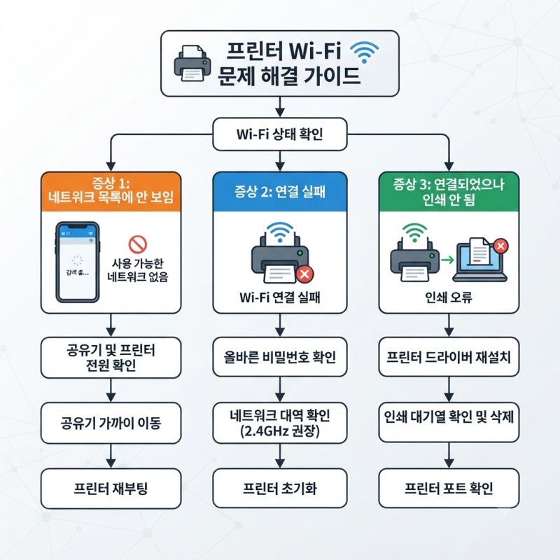 스마트폰은 되는데 프린터만 Wi-Fi가 안 잡힌다면? 초기화 전 확인할 것