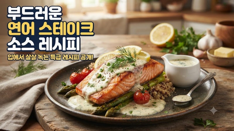 부드러운 연어 스테이크 소스 레시피