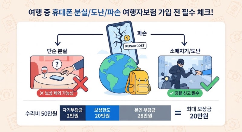 여행 중 휴대폰 잃어버렸다면? 여행자보험 보상받는 방법