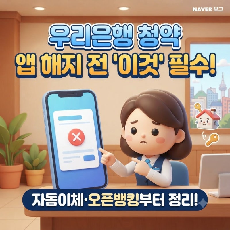 우리은행 청약통장 해지 방법
