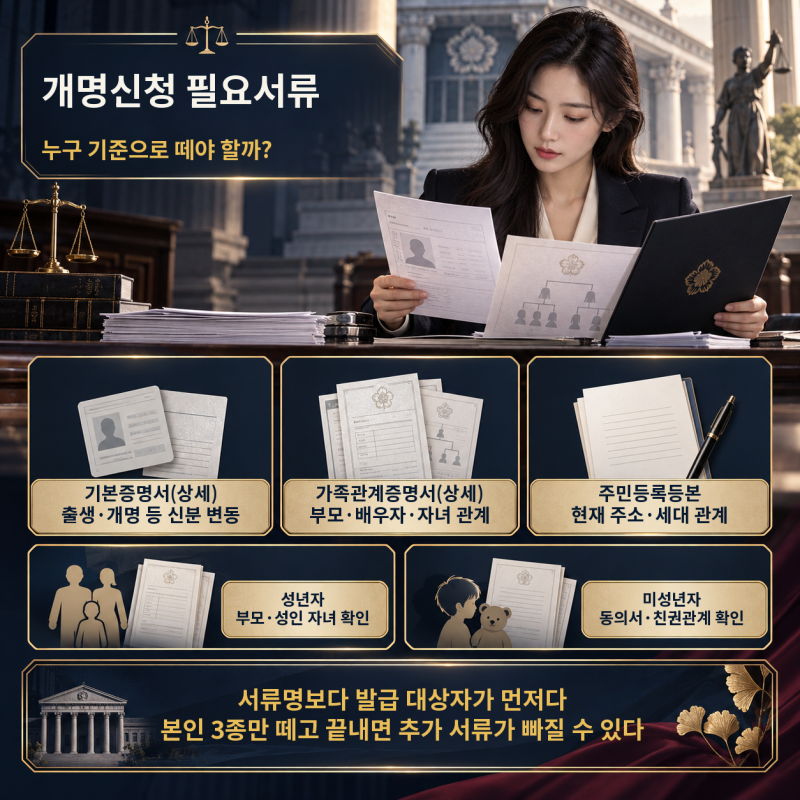 개명신청 필요서류 쉽게 알아보기, 가족관계증명서