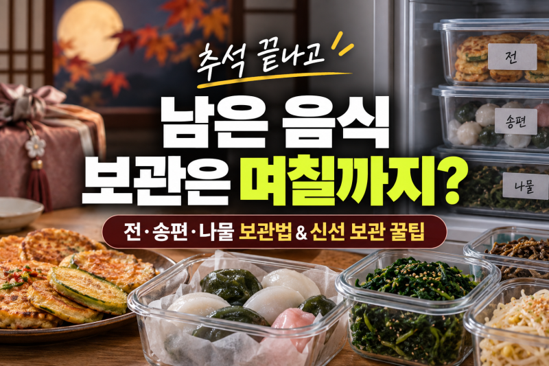 추석 끝나고 남은 음식 냉장·냉동 보관은 며칠까지 괜찮을까? 추석 음식 보관법과 전·송편·....