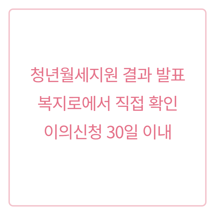 2026 청년월세지원 결과 조회 방법, 지금 확인 안 하면 480만원 날아간다