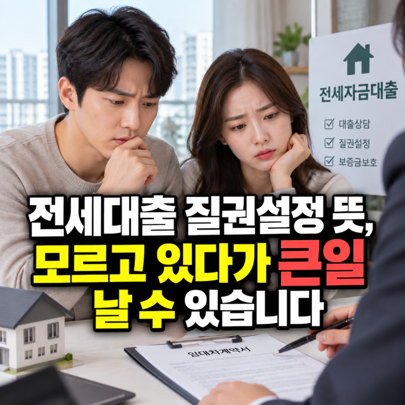 전세대출 질권설정 뜻, 모르고 있다가 큰일 날 수 있습니다