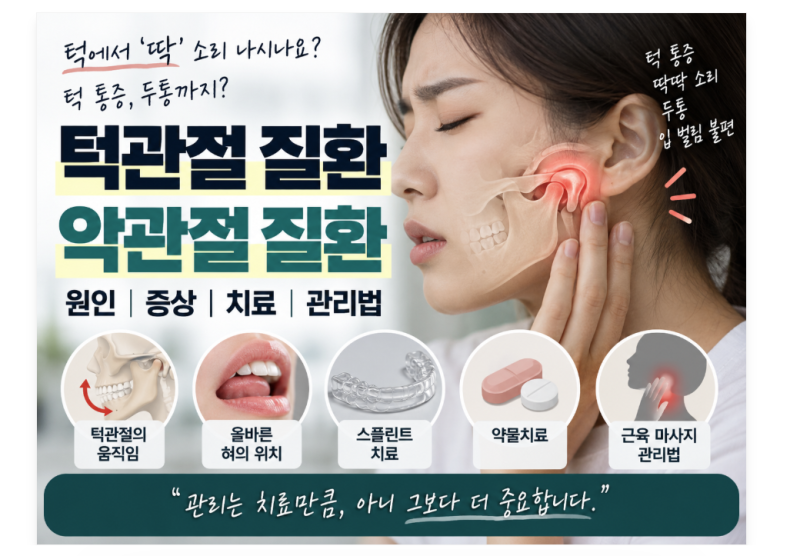 턱관절 질환 딱딱 소리와 통증 관리법