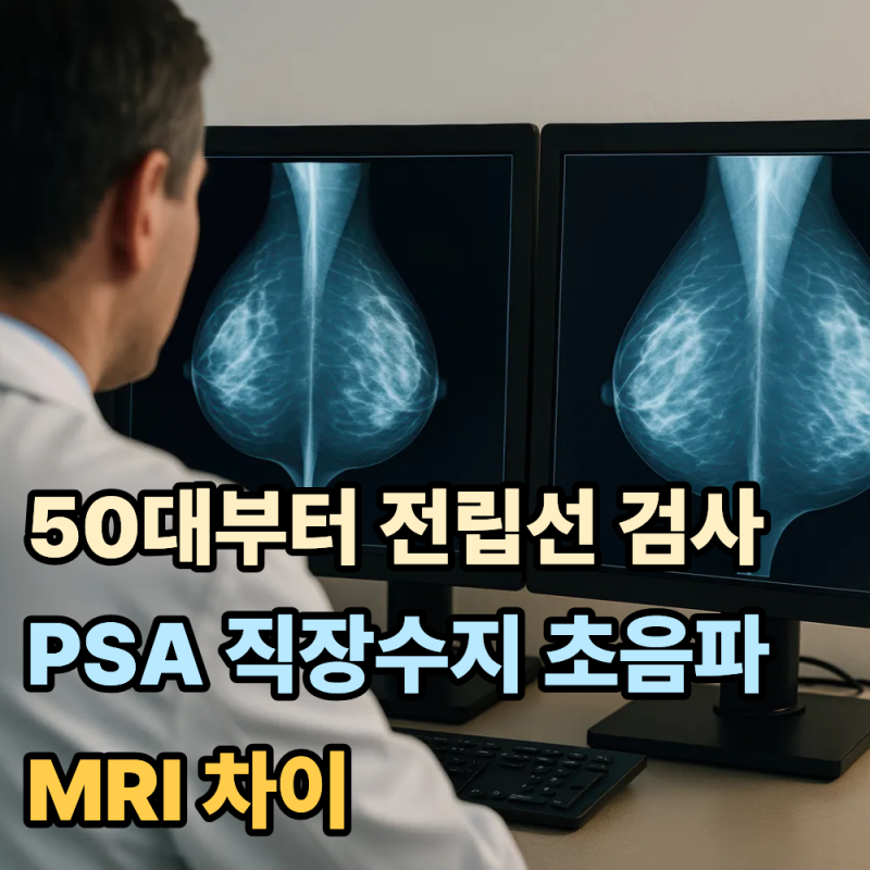 50대부터 알아야 할 전립선 검사 PSA·직장수지·초음파·MRI·조직검사 차이