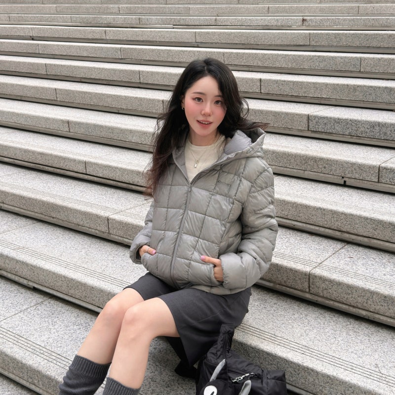닝닝 착용템 디스커버리 올버트 후드 경량패딩 리뷰