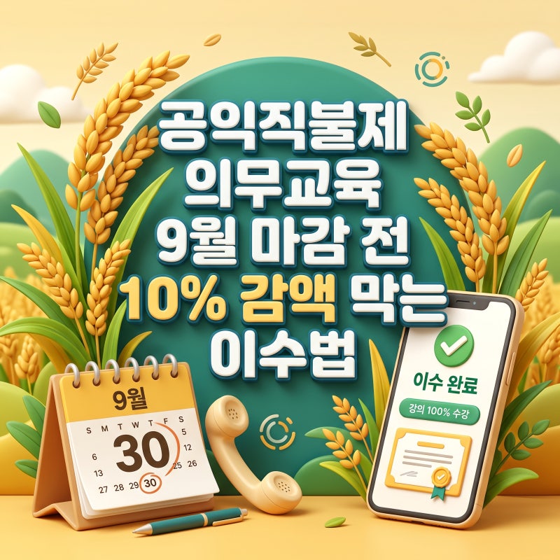 공익직불제 의무교육 9월 마감 전 10% 감액 막는 이수법