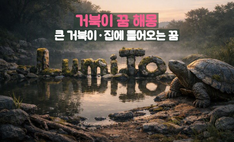 거북이 꿈 해몽｜큰 거북이·집에 들어오는 꿈, 느린 행운이 전하는 의미