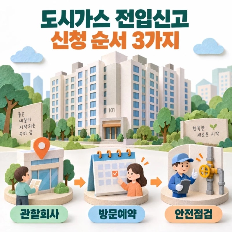 도시가스 전입신고 신청 방법, 이사 당일 바로 쓸 수 있을까요?