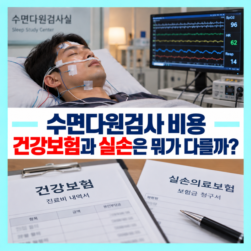 수면다원검사 비용, 코골이 때문에 검사받았다면 건강보험과 실손은 어떻게 다를까