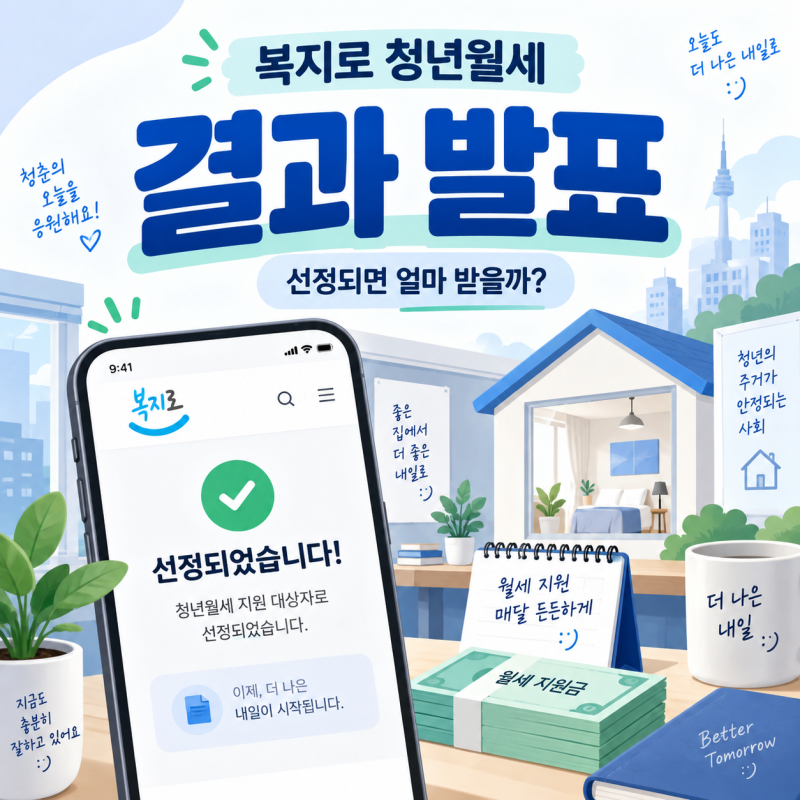 복지로 청년월세 결과 발표, 선정되면 9월에 최대 얼마 받을까?