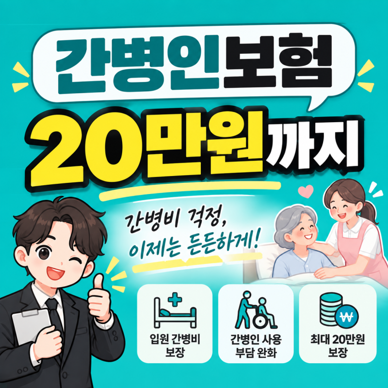흥국화재 간병인보험 20만원 꼭 준비하세요
