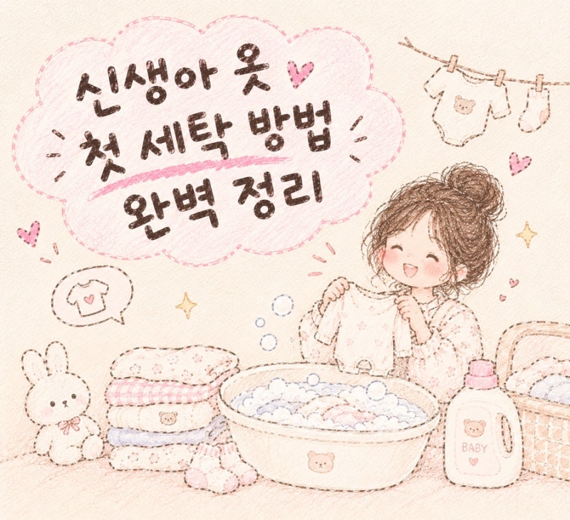 신생아 옷 첫 세탁 방법 완벽 정리, 순서대로 따라하면 끝! (분리세탁·건조·보관 총정리)