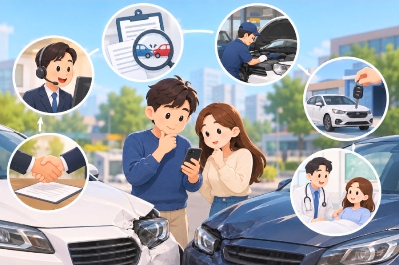 자동차 보험사고 처리 제대로 하는 법, 과실비율·수리·렌트·합의까지 총정리