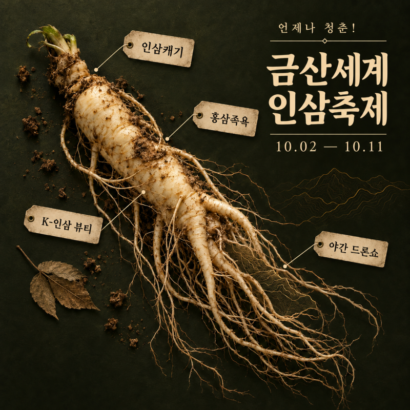2026 금산세계인삼축제 입장료·체험비는? 인삼캐기부터 홍삼족욕까지 드론쇼·주차 총정리