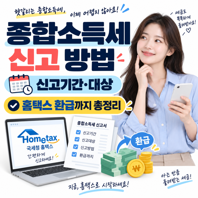 종합소득세 신고 방법 총정리, 신고기간·대상·홈택스 환급까지 알아보기