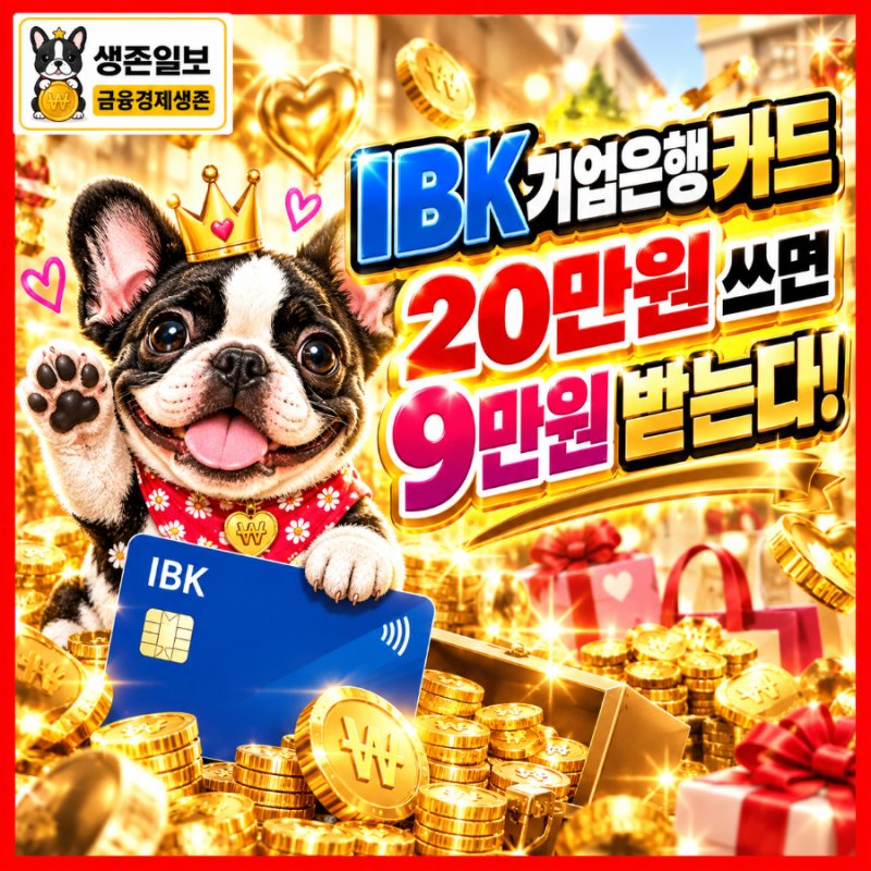 2026 IBK기업은행 카드 9월 이벤트, 20만원 쓰면 네이버페이 9만원 받는 방법