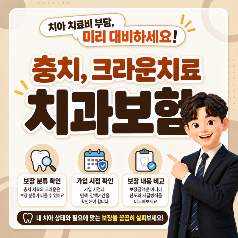 충치, 크라운 치료 보장 받는 치과보험 준비하기
