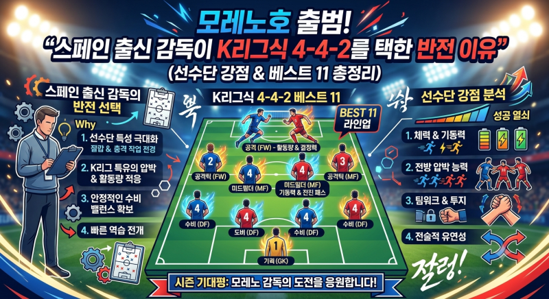 ⚽ [오피셜] 모레노호 출범! "스페인 출신 감독이 K리그식 4-4-2를 택한 반전 이유" (선수단 강....