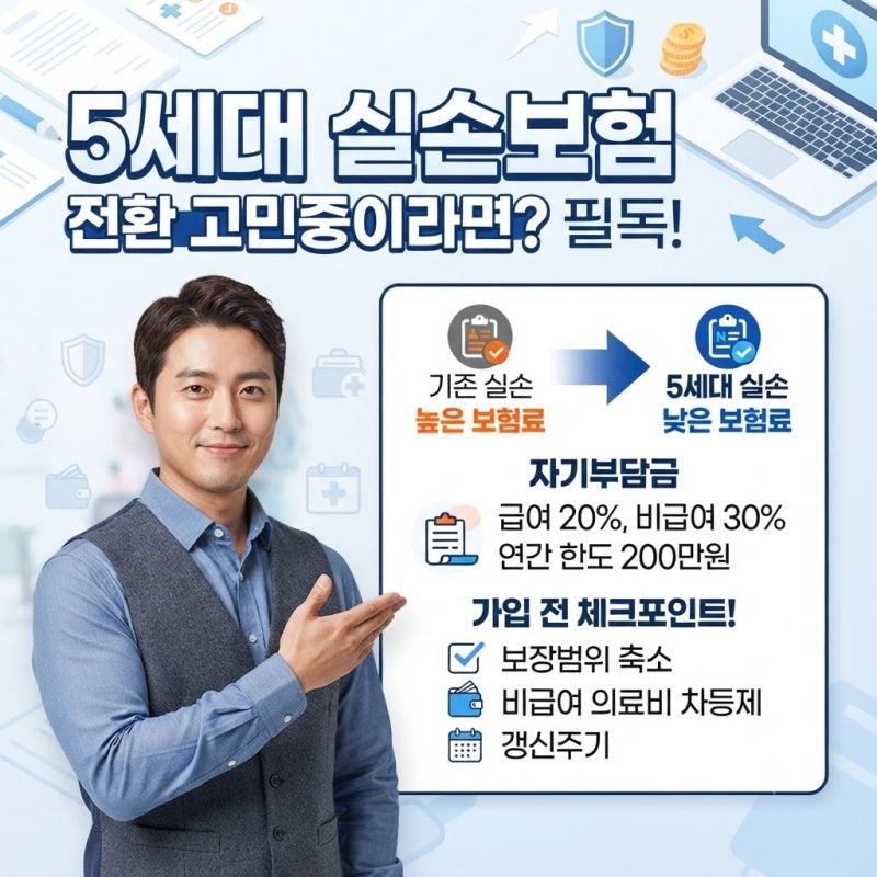 5세대 실손보험 전환 자기부담금 (+보장내용 가입 비교 총정리)