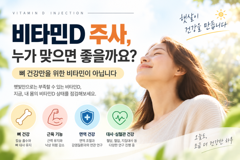 비타민D 주사, 누가 맞으면 좋을까요? 효과와 주기
