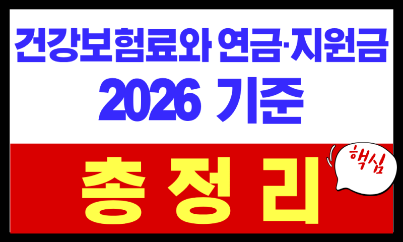 2026 건강보험료와 연금·지원금 기준 총정리