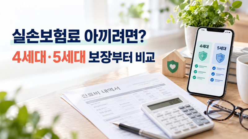 실손보험료 아끼려면?｜4세대 전환보다 5세대 보장부터 비교하세요