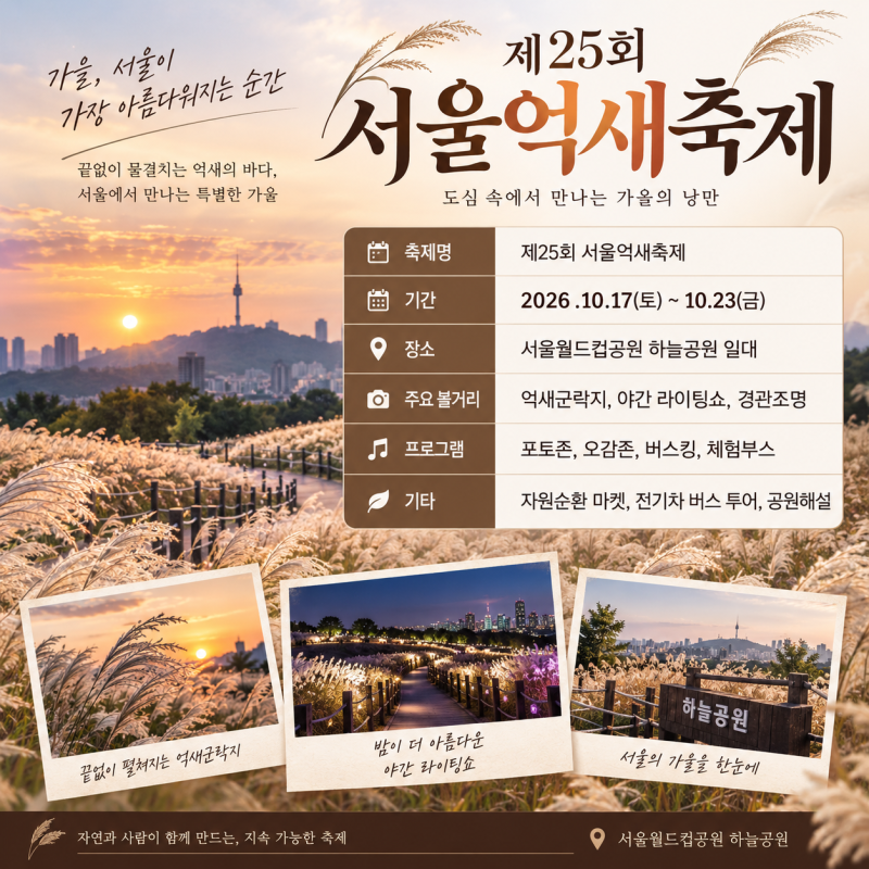 2026 서울억새축제 하늘공원 일정·라이팅쇼·교통·주차·반려견 총정리