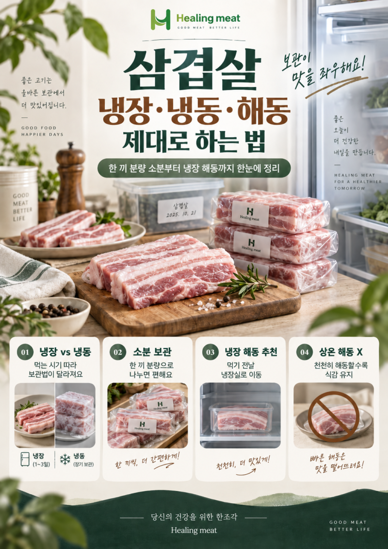냉동 삼겹살, 이것만 기억하세요! 보관부터 해동까지 한눈에