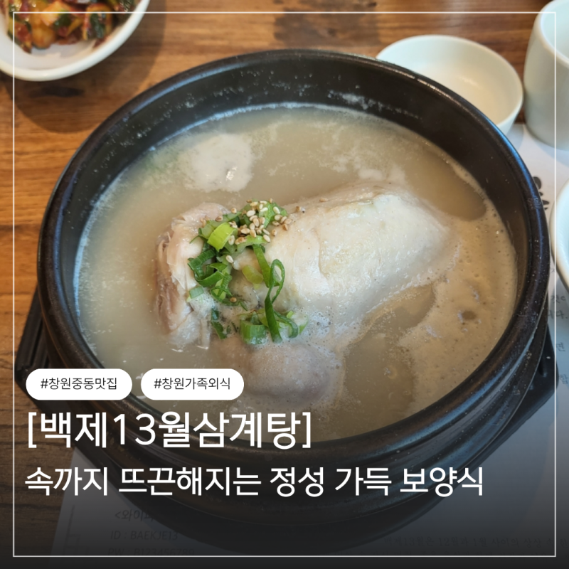 창원 삼계탕 맛집 보양식 백제13월삼계탕