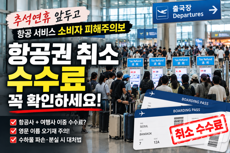항공권 취소 수수료 얼마길래? 여행사·OTA 예약 전 꼭 확인할 것