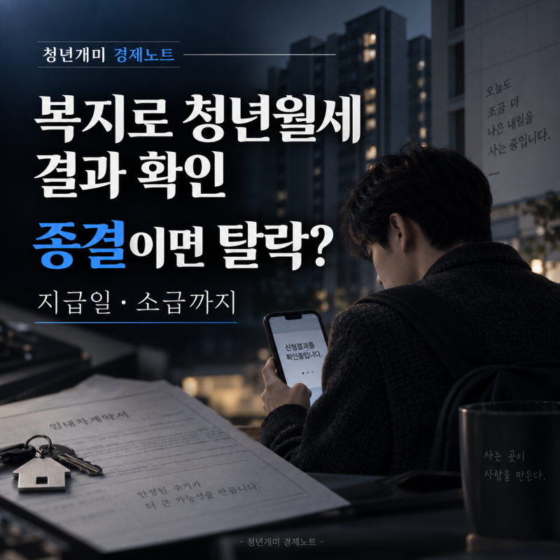 복지로 청년월세 결과 9월 14일 발표, 종결·심사중 뜻과 지급일
