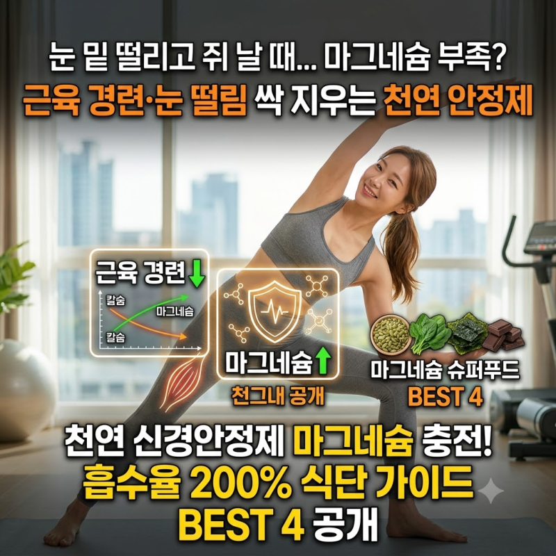 아침에 쥐 나고 눈 밑 떨린다면 '이 미네랄' 결핍? 근육 경련과 혈압 잡는 '마그네슘 충전' 식....