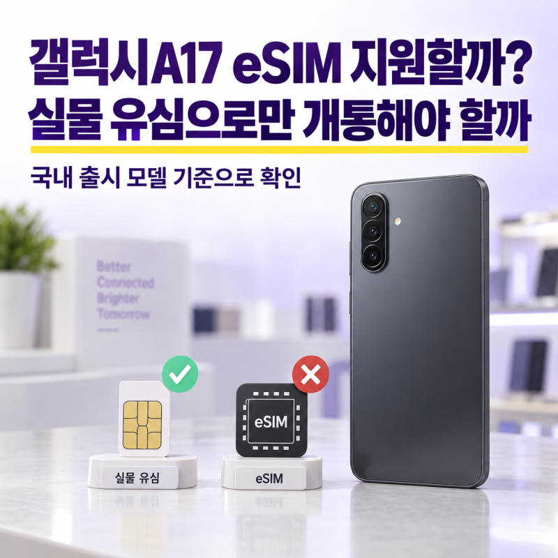 갤럭시A17은 eSIM을 지원할까, 실물 유심으로만 개통 해야 할까?