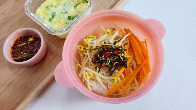 전자레인지 콩나물밥 만드는법 자취생 간단 요리 전자렌지 계란찜 만들기 물비율
