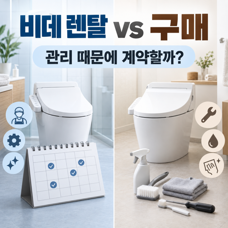 비데 렌탈 vs 구매, 관리 때문에 몇 년씩 계약할 가치가 있을까?