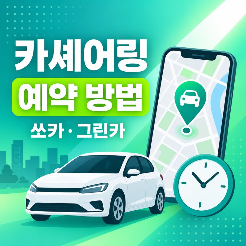 쏘카·그린카 카셰어링 예약 방법